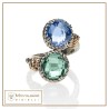 Anello Nodi cerchio intreccio 2 pietre